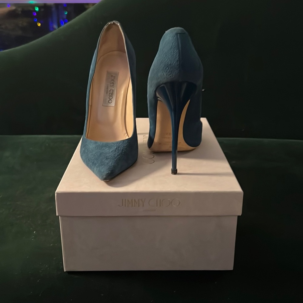 Jimmy Choos Teal Heels.